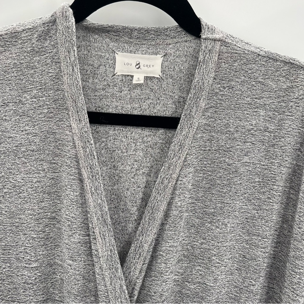 Lou & Grey Marlknit Blouson Mini Dress Sweater Heathered Gray Jersey S - Picture 5 of 9